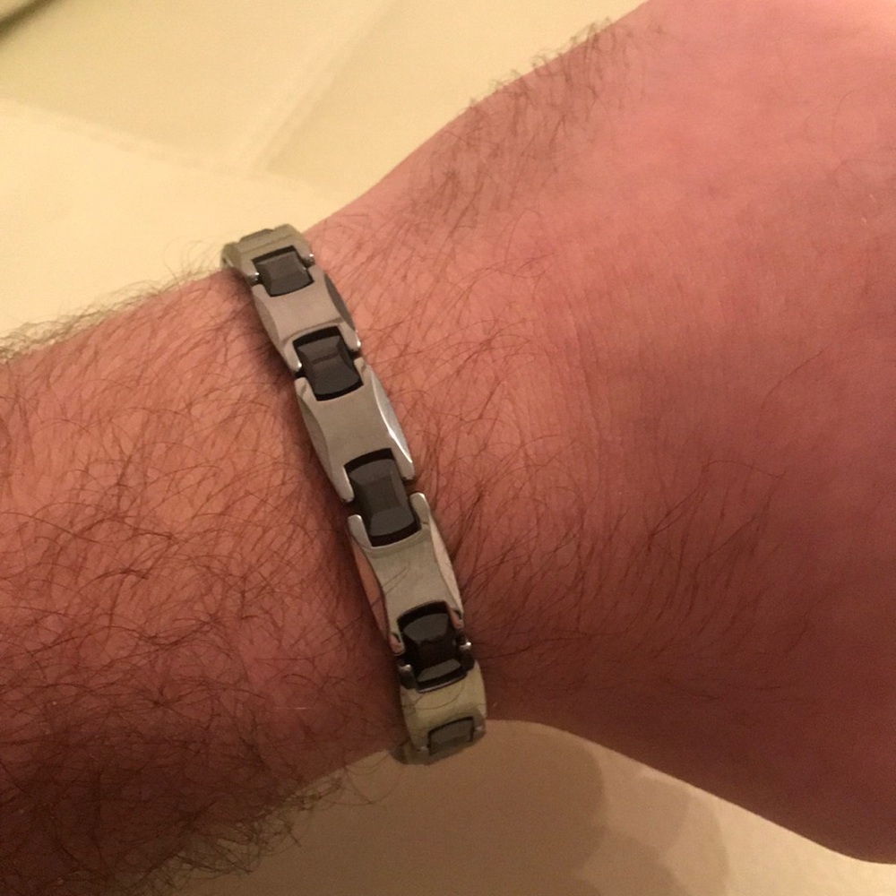 Zales- Men's Black Tungsten and Ceramic Bracelet